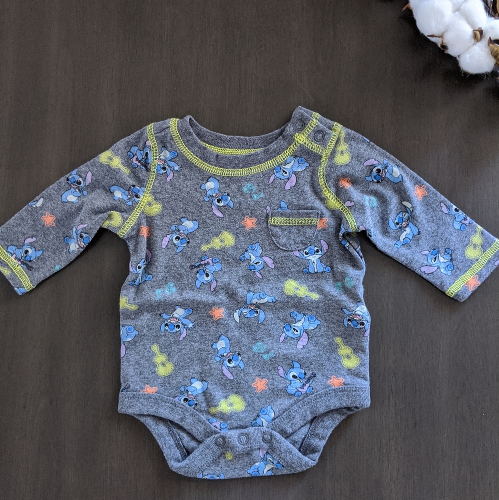❌SOLD❌ Disney Baby Stitch Long Sleeve Onesie